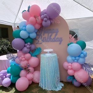 109pcs pastello viola opaco teal palloncini arco ghirlanda kit rosa ragazza compleanno decorazione ragazzo ragazzo compleanno decorazione baby shower decorazioni per feste