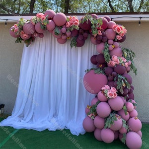 121pcs Retro Rosa Rosa Palloncino Arco Retro Melanzane Palloncino Ghirlanda Kit Forniture di nozze Baby Shower Festa di compleanno Decorazioni della doccia nuziale