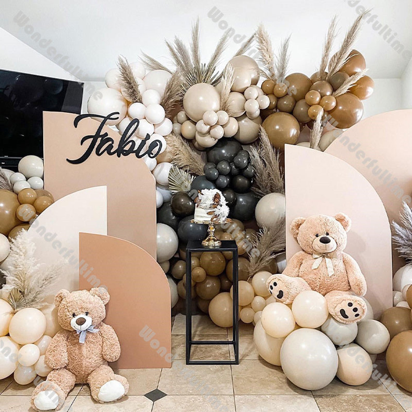 189pcs Balloons Garland Arch Kit Matte Black Coffee White Sand Doubled ...