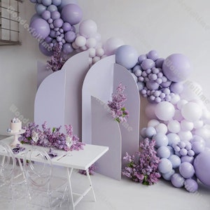 DIY Doubled Macaron Purple Balloon Arch Garland Wedding Decoration Doubled Matte Lilac Balloons Set Baby Shower Decor Birthday Background