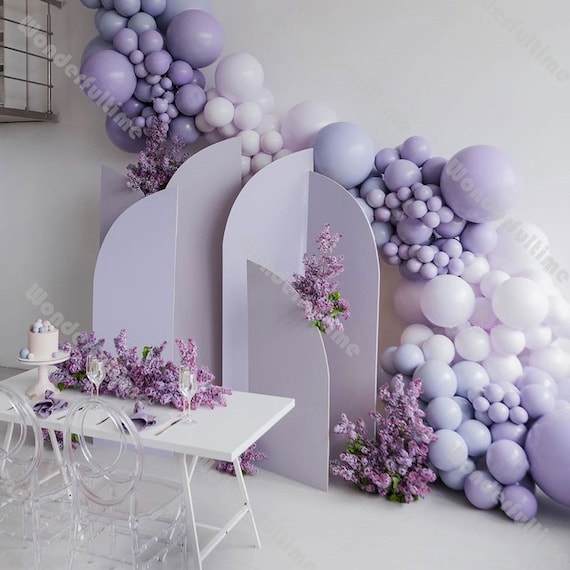decoration ideas purple birthday party - Google Search  16 balloons,  Wedding balloon decorations, Table decorations
