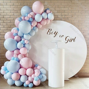 110pcs Macaron Pink Macaron Blue Balloon Garland Arch Kit Gender Reveal Decoration Birthday Party Baby Shower Bridal Shower Wedding Supplies