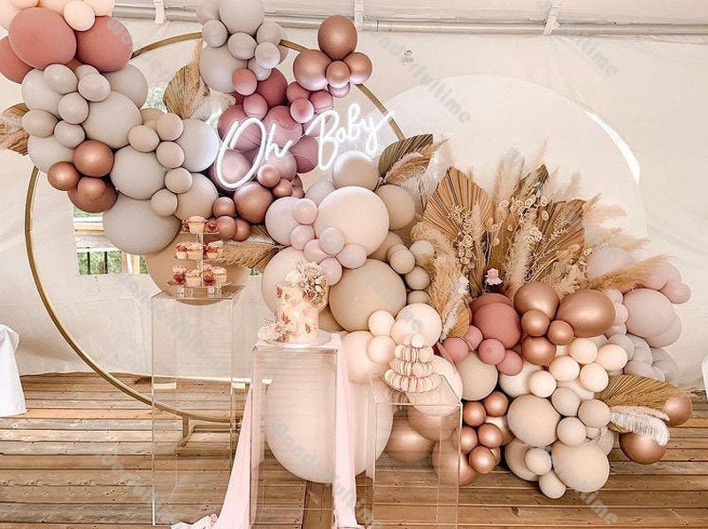 147pcs Doubled Dusty Pink Apricot Cream 