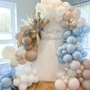 127pcs White Brown Balloon Garland Arch Kit 1st Birthday Baby Shower Gender Reveal Kids Party Decor Wedding Boho Bridal Shower