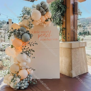Kit arco ghirlanda palloncini personalizzati da 132 pezzi, macaron, pesca, sabbia, verde, globos, baby shower, ragazza, rivelazione del sesso, forniture per feste di compleanno, decorazioni per matrimoni