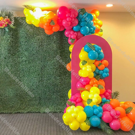 3° COMPLEANNO CONGELATO, kit arco ghirlanda palloncino congelato con