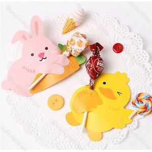 Set di 10 porta carte regalo pasquali, porta carte regalo primaverili, porta caramelle, biglietti di auguri pasquali, attività per bambini, porta dolcetti di San Valentino