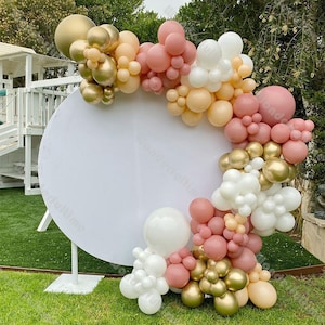 DIY Blush Balloon Arch Kit,Matte Balloons Garland,Wedding Decoration,Baby,Bridal Shower Decor,Birthday Party Supplies,Dusty Pink,Chrome Gold