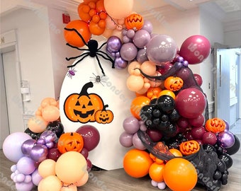 173pc Halloween Balloon Arch Cream Peach Orange Boho Balloons DIY Halloween Supplies Fall Baby Shower 1st Birthday Haunted House Party Decor