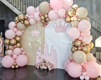 123pcs Pink Balloon Garland Retro Bridal Shower Anniversary Wedding Decoration Baby Shower Gender Reveal Birthday Party Supplies