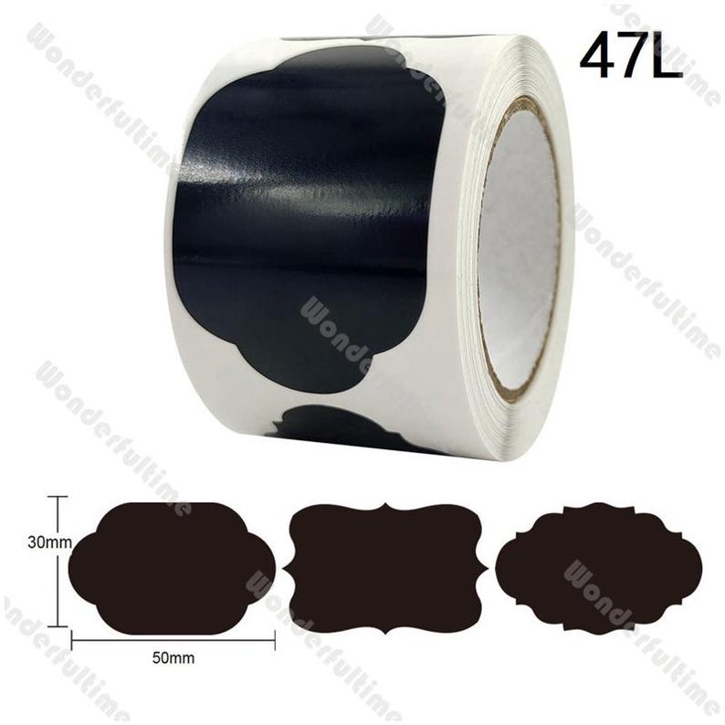 1 Roll 120pcs Kitchen Organization Stickers Black Round Labels ...