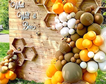 102pcs Bee Balloon Arch Natural Sand Lemon Party Balloons Baby Shower 1st Birthday Backdrop Gender Reveal Bridal Shower Bee Party Decoration
