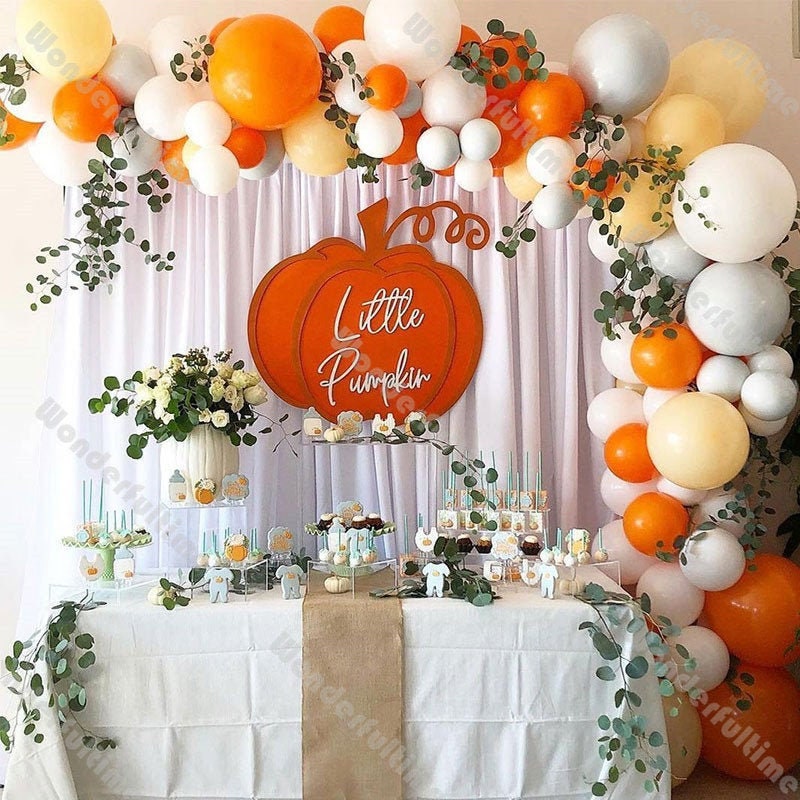 103pcs mat orange blanc ballon guirlande arc décoration de mariage