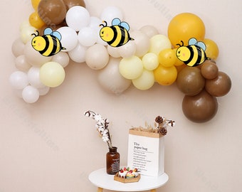 91pcs Bumble Bee Balloon Arch Natural Sand Yellow Balloon Gift Baby Shower Bee Birthday Party Gender Reveal Wedding Anniversary Decoration