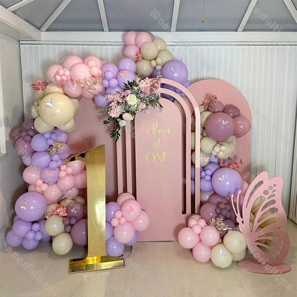 131/181 stks Baby Douche Ballon Boog Rozeachtig Paars Zand Ballon Achtergrond 1e Verjaardag Geslacht Onthullen Decor Bruiloft Boho Bruids Douche