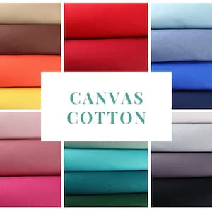 Cotton Canvas Plain, Cotton Bags, Heavy Duty Cotton Fabric, Craft, Quilting, Patchwork Canvas, Width 149cm,100% Cotton 215gsm,OEKO-TEX