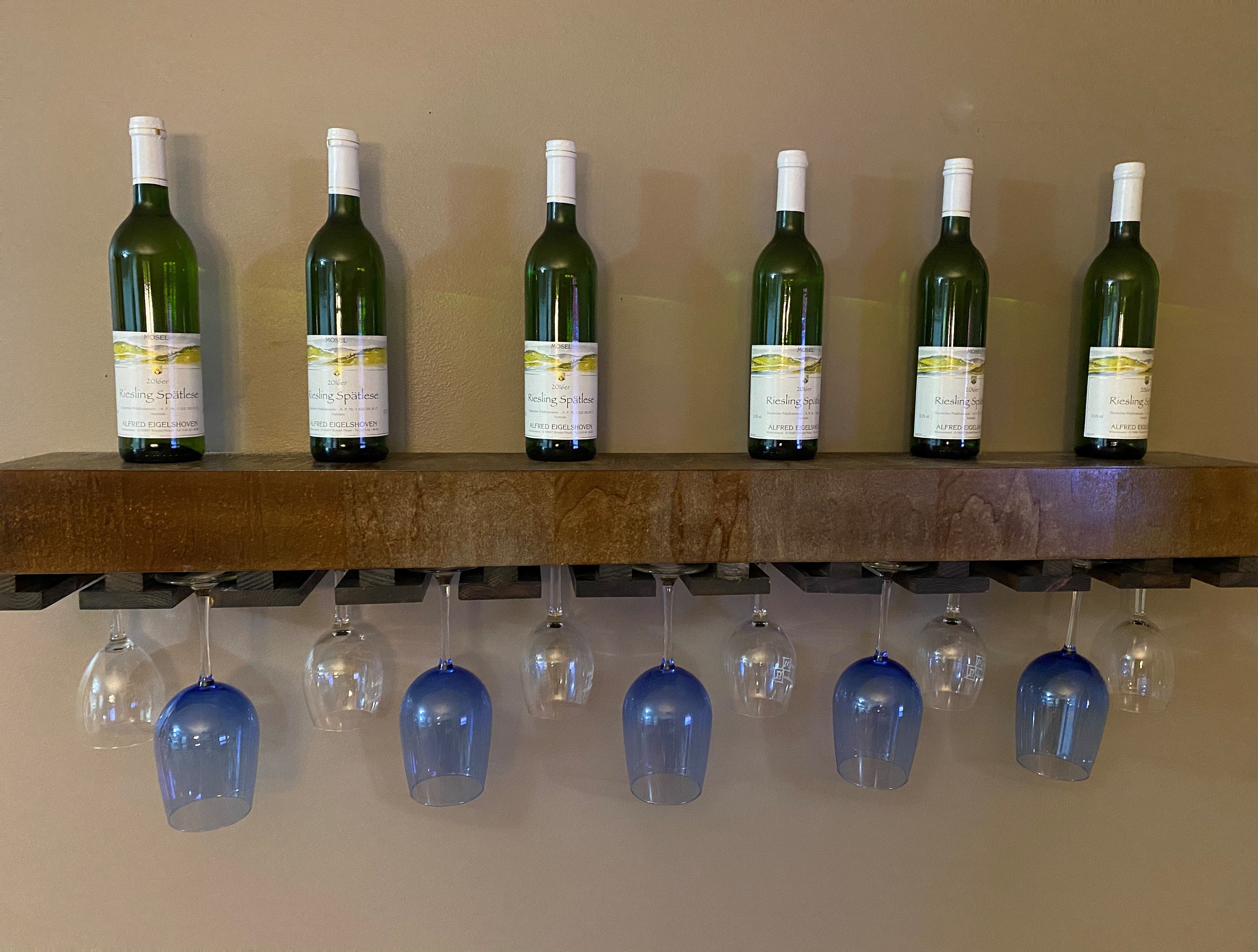 Floating Shelf with Wine Rack Option stemware racking Etsy