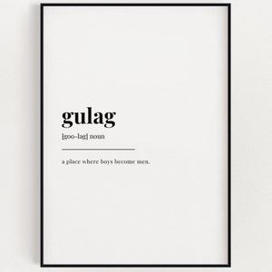 GULAG DEFINITION MEANING | Printable Wall Art | Gulag Print | Digital Download Print | Instant Download
