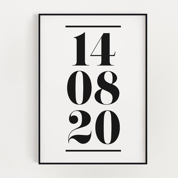 Custom Date Print | Special Date | Personalised Date Print | Wedding Date | Date Wall Art | Home Decor