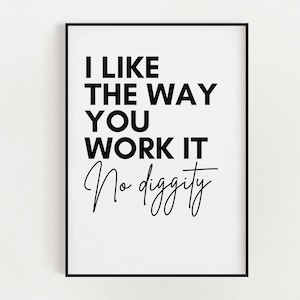 IMPRESSION MURALE LYRIQUE | No Diggity, art mural paroles de chanson, impression paroles de chanson, art mural, impression typographie, art mural musique, art mural personnalisé