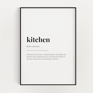 KITCHEN DEFINITION PRINT, Digital Download, Printable Wall Art Quotes, Digital Download Wall Art, Printable Wall Art, Kitchen Wall Art