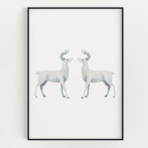 CHRISTMAS WALL ART, Christmas Reindeer, Printable, Wall Decor, Digital Wall Art, Printable Art, Instant Download