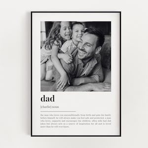 PERSONALISED DAD DEFINITION Print | Wall Art Print | Dad Gift | Dad Print | Definition Photo Print | Quote Print | Custom Gift With Photo