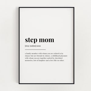 STEP MOM DEFINITION Meaning | Printable Wall Art | Gift For Step Mom | Digital Download Print