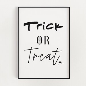 HALLOWEEN PRINTS | Trick or Treat | Printable Wall Art | Instant Download | Digital Download Print