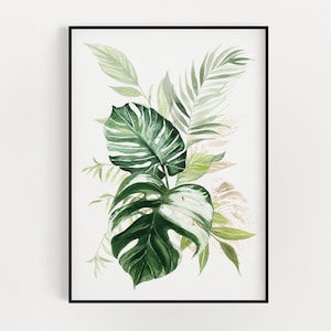BOTANISCHE DRUCK, Aquarell Pflanzen, tropische Wandkunst, botanische Wandkunst, Natur Wandkunst, Pflanzenliebhaber Geschenk, Wohnkultur, Pflanzen Wandkunst