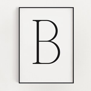 IMPRESSÃO DA LETRA B, Decoração de Parede com Letras, Arte de Parede Minimalista, Pôster de Letras, Letra B para Imprimir, Arte de Parede Moderna, ARTE de Parede Moderna, Decoração de Casa