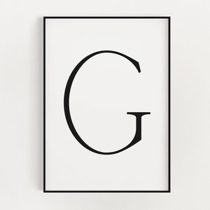 IMPRESSÃO DA LETRA G | Decoração de parede com letra G | Letra g sinal | Impressão de arte do berçário | Arte de parede | Pôster Letra G