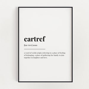 STAMPA DEFINIZIONE CARTREF, Stampa artistica da parete, Citazione artistica da parete, Stampa tipografica, Stampa dizionario, Stampa definizione, Decorazione per la casa, Arte murale