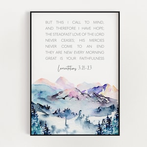 BIBLE VERSE WALL Art | Lamentations 3:21-23, Christian Wall Art, Scripture Wall Art, Inspirational Quote, Bible Quotes, Easter Decorations