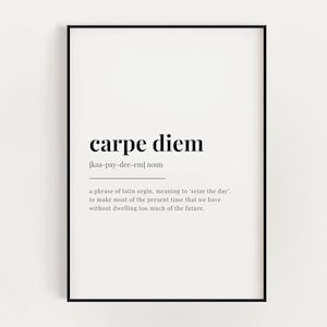 CARPE DIEM DEFINITION Meaning | Carpe Diem Printable Wall Art | Carpe ...