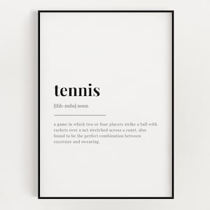 STAMPA DEFINIZIONE TENNIS, Stampe d'arte da parete, Arte da parete con citazione, Decorazione da parete, Arte da parete per ufficio, Arte da parete alla moda, Arte da parete minimalista, Arte da parete per tennis