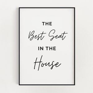 BATHROOM PRINT | Best Seat In The House, Bathroom Decor Wall Art, Typography Print, Bathroom Wall Art, Bathroom Sign, Funny Wall Art Print