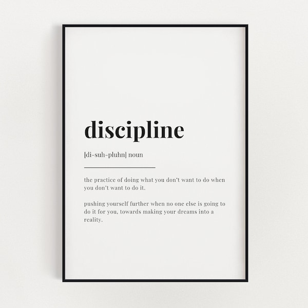 DISCIPLINE DEFINITION PRINT | Digital Download | Printable Wall Art | Definition Print | Home Décor