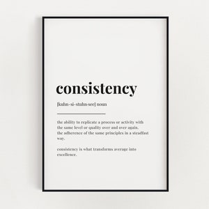 CONSISTENCY DEFINITION PRINT Digital Download Printable Wall Art ...