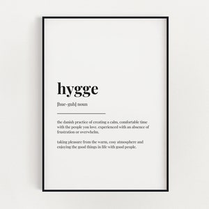 STAMPA DEFINIZIONE HYGGE / Stampa artistica da parete / Stampa Hygge / Stampa definizione / Stampa preventivo