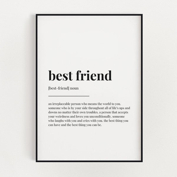 BEST FRIEND DEFINITION Print | Wall Art Print | Best Friend Print | Definition Print | Quote Print