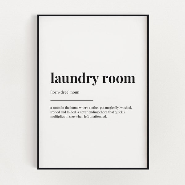 LAUNDRY ROOM DEFINITION Meaning | Printable Wall Art | Utility Room Print | Laundry Room Decor | Digital Download Print