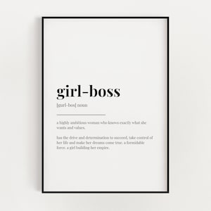 GIRL BOSS DEFINITION print | Wall Art Print | Definition Print | Quote Print