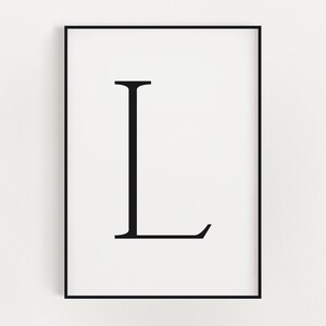 IMPRESSÃO DA LETRA L | Decoração de parede da letra L, | Placa da letra L | Impressão de arte para berçário | Arte de parede | Pôster da letra L | Impressão das iniciais da letra L