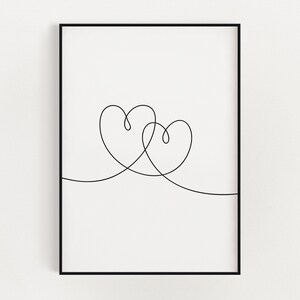 HEART LINE DRAWING Print | Printable Wall Art | Instant Download | Digital Download Print