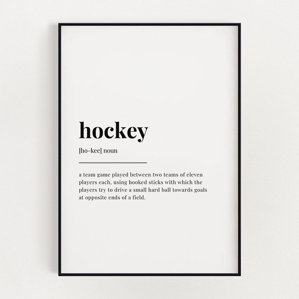 HOCKEY DEFINITION BEDEUTUNG | Digitaler Download | Hockey druckbare Kunst | Hockey Poster | Digitaler Download Druck | Zitat Druck
