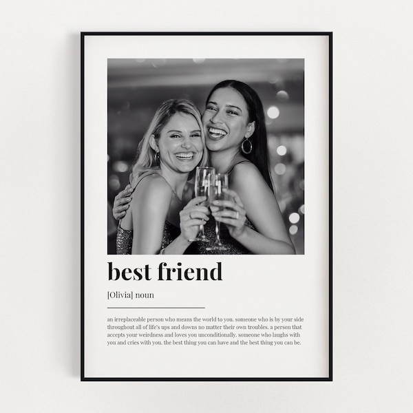 GEPERSONALISEERDE BESTE VRIEND-definitieafdruk, kunst aan de muur, cadeau beste vriend, fotodefinitieafdruk, offerteafdruk, aangepast cadeau met foto