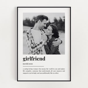 PERSONALISED GIRLFRIEND DEFINITION Print, Gift For Girlfriend, Girlfriend Print, Definition Print, Quote Print, Birthday Gift, GIft For Her