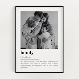 PERSONALISED FAMILY DEFINITION Print | Wall Art Print | Family Gift | Family Print | Definition Print | Quote Print | Custom Gift With Photo