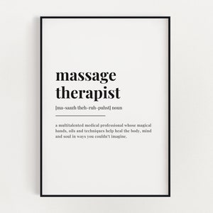 MASSAGE THERAPIST MEANING | Printable Wall Art | Massage Therapist Print | Massage Therapist Gift | Digital Download Print